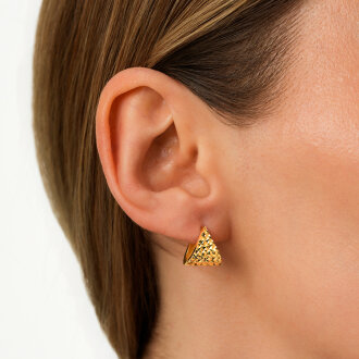 Altın Üçgen Trend Küpe - 3