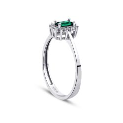 Altın Yeşil Baget Taşlı Yüzük - 2