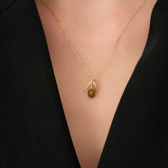 Altın Zeytin Dalı Kolye - 3