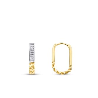 Altın Zincir Detaylı Trend Küpe - Lizay Pırlanta