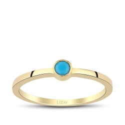 Gold Blue Stone Ring 