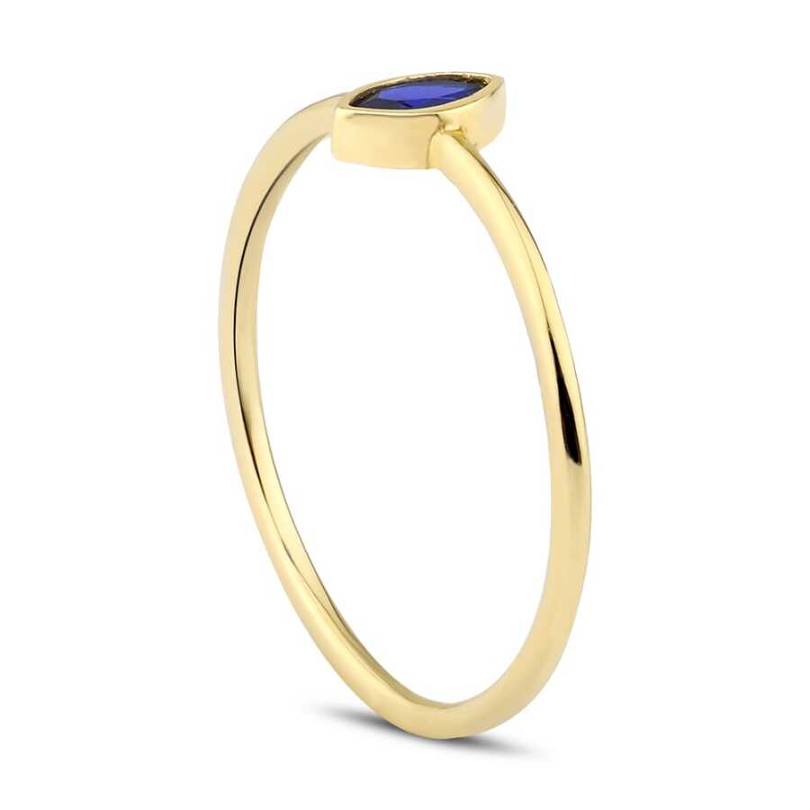 Gold Blue Stone Ring - 2
