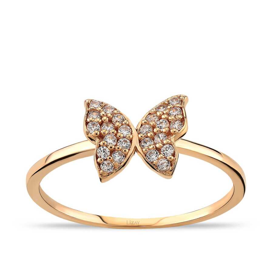 Gold Butterfly Rose Ring - 1