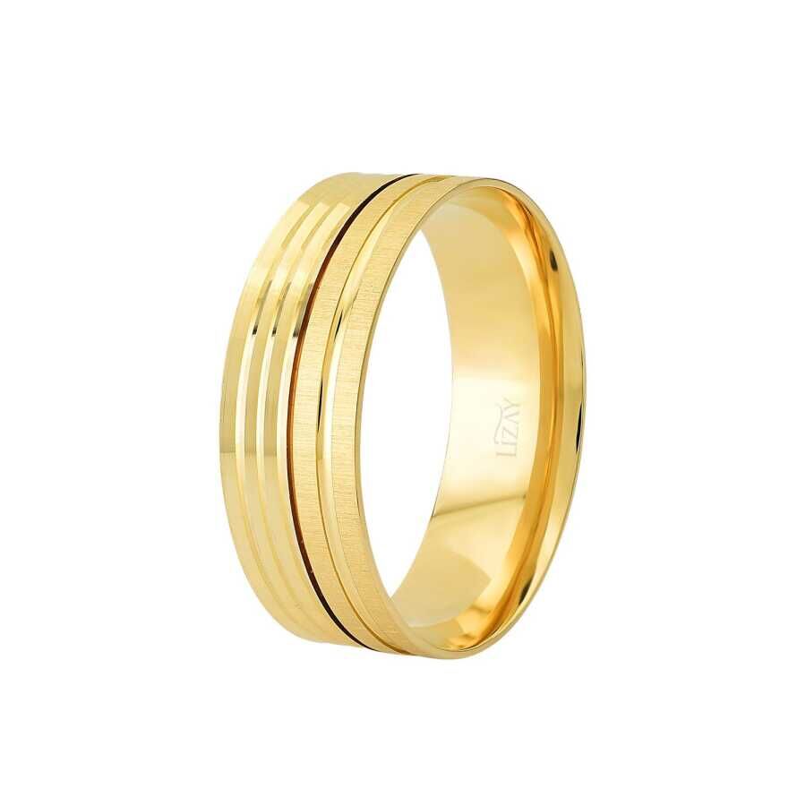 Gold Modern Classic Men's Wedding Ring | Liza | M244828