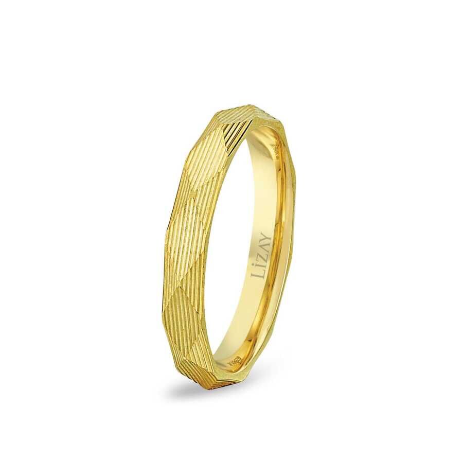 Gold Modern Classic Men's Wedding Ring | Liza | M2577755